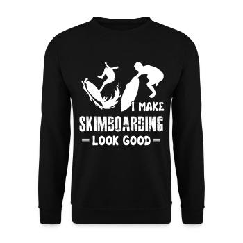 Skimboarding I Make Skimboarding Look Good - Unisex Sweatshirt - black - Front - Alina (178cm) & Michal (187cm)