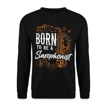 Saxophone Taco Born To Be A - Unisex Sweatshirt - black - Front - Alina (178cm) & Michal (187cm)
