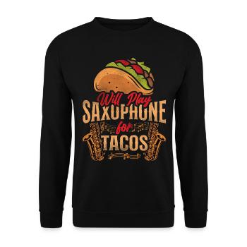 Saxophone Will Play Saxophone For - Unisex Sweatshirt - black - Front - Alina (178cm) & Michal (187cm)