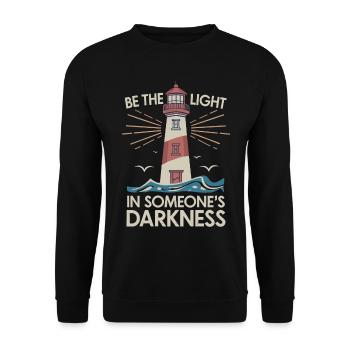Dicton de motivation phare - Pensée positive - Sweat-shirt Unisexe - noir - Devant - Alina (178cm) & Michal (187cm)