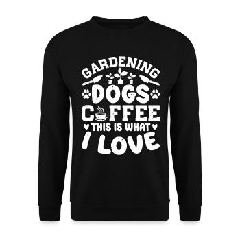 Café pour chiens de jardinage C'est ce que j'aime - - Sweat-shirt Unisexe - noir - Devant - Alina (178cm) & Michal (187cm)
