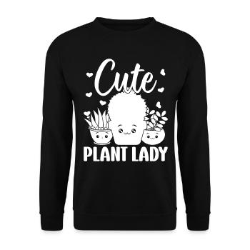 jardinier paysagiste jardinier filles - plante mignonne - Sweat-shirt Unisexe - noir - Devant - Alina (178cm) & Michal (187cm)
