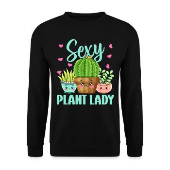 Sexy Plant Lady - Jardinières Jardinière - Sweat-shirt Unisexe - noir - Devant - Alina (178cm) & Michal (187cm)