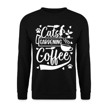 Chats Jardinage Café - Jardinage Filles Hobby - Sweat-shirt Unisexe - noir - Devant - Alina (178cm) & Michal (187cm)