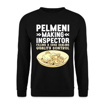 Pelmeni Russische Küche - Unisex Pullover - Schwarz - Vorne - Alina (178cm) & Michal (187cm)