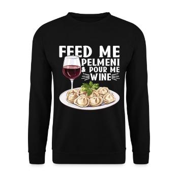 Pelmeni Russian Cuisine - Unisex Sweatshirt - black - Front - Alina (178cm) & Michal (187cm)