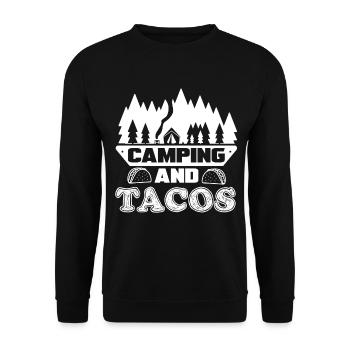 Camping Camping and Tacos - Unisex Sweatshirt - black - Front - Alina (178cm) & Michal (187cm)