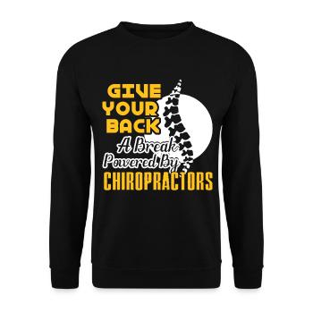Chiropractor Powered By Chiropractors - Unisex Sweatshirt - black - Front - Alina (178cm) & Michal (187cm)