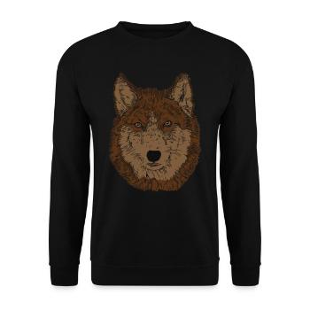Chien brun - Visage de chien - Sweat-shirt Unisexe - noir - Devant - Alina (178cm) & Michal (187cm)