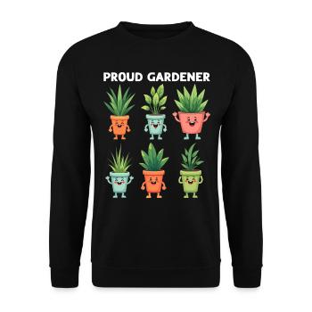 Amoureux des plantes Jardinage drôle - Fier jardinier - Sweat-shirt Unisexe - noir - Devant - Alina (178cm) & Michal (187cm)