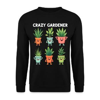 Plant Lover Funny Gardening - Crazy Gardener - Unisex Sweatshirt - black - Front - Alina (178cm) & Michal (187cm)
