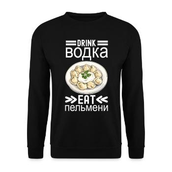 Pelmeni Cuisine russe - Sweat-shirt Unisexe - noir - Devant - Alina (178cm) & Michal (187cm)