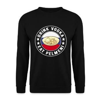 Pelmeni Russian Cuisine - Unisex Sweatshirt - black - Front - Alina (178cm) & Michal (187cm)