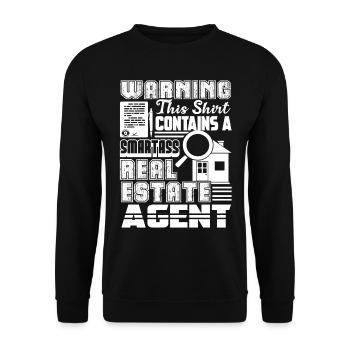 Real Estate Smartass Real Estate Agent - Unisex Sweatshirt - black - Front - Alina (178cm) & Michal (187cm)