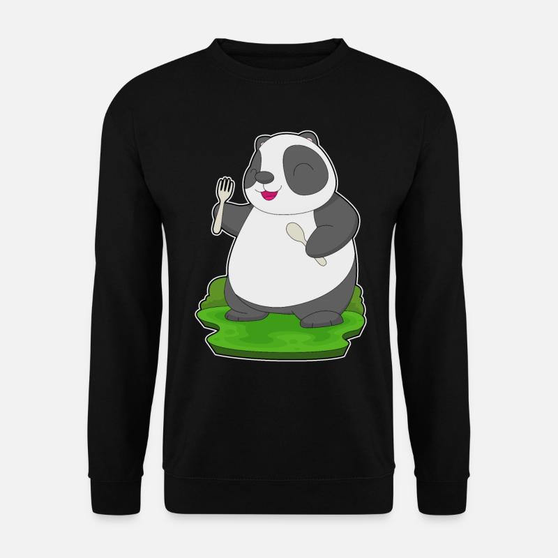 Panda Spoon Fork - Unisex Sweatshirt - black