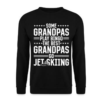 Certains grands-pères jouent au bingo, les meilleurs grands-pères vont jet - Sweat-shirt Unisexe - noir - Devant - Alina (178cm) & Michal (187cm)