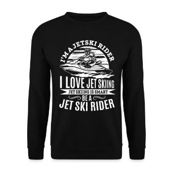 I love jet skiing jet skiing is smart Be a Jet ski - Unisex Pullover - Schwarz - Vorne - Alina (178cm) & Michal (187cm)