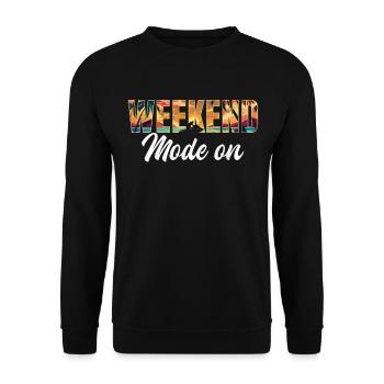 Jetski Weekend Mode On - Funny Jetski Jetskiing - Unisex Pullover - Schwarz - Vorne - Alina (178cm) & Michal (187cm)