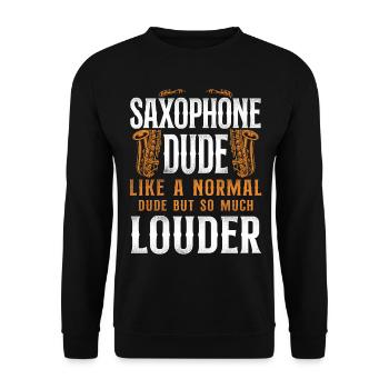 Saxophone Saxophone Dude Like A - Unisex Pullover - Schwarz - Vorne - Alina (178cm) & Michal (187cm)