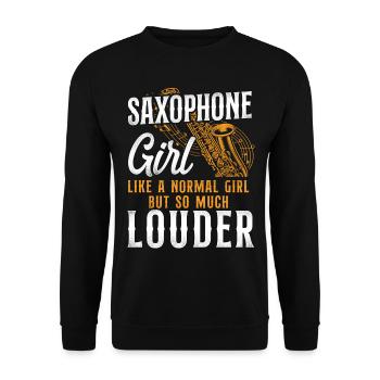 Saxophone Saxophone Girl Like A - Unisex Sweatshirt - black - Front - Alina (178cm) & Michal (187cm)