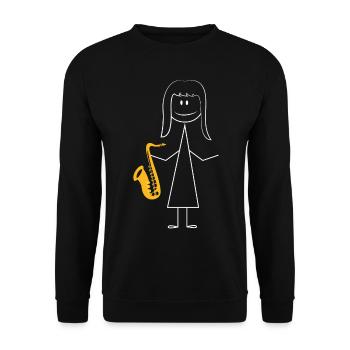 Saxophone Saxophone Girl - Unisex Pullover - Schwarz - Vorne - Alina (178cm) & Michal (187cm)