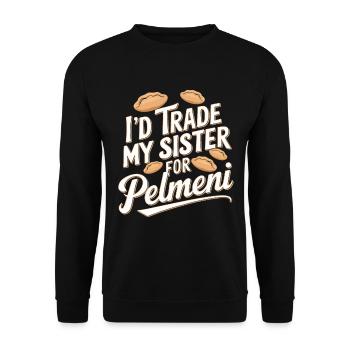 Pelmeni Russian Cuisine - Unisex Sweatshirt - black - Front - Alina (178cm) & Michal (187cm)