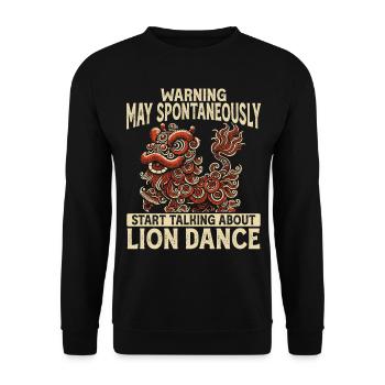 Danse du Lion Nouvel An Chinois Danse du Lion - Sweat-shirt Unisexe - noir - Devant - Alina (178cm) & Michal (187cm)