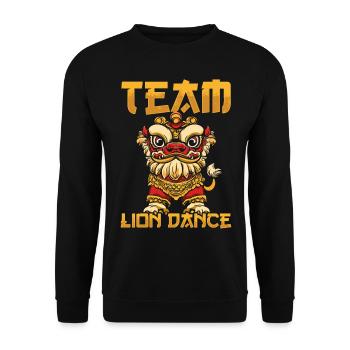 Danse du Lion Nouvel An Chinois Danse du Lion - Sweat-shirt Unisexe - noir - Devant - Alina (178cm) & Michal (187cm)