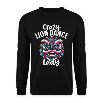 Danse du Lion Nouvel An Chinois Danse du Lion - Sweat-shirt Unisexe - noir - Devant - Alina (178cm) & Michal (187cm)