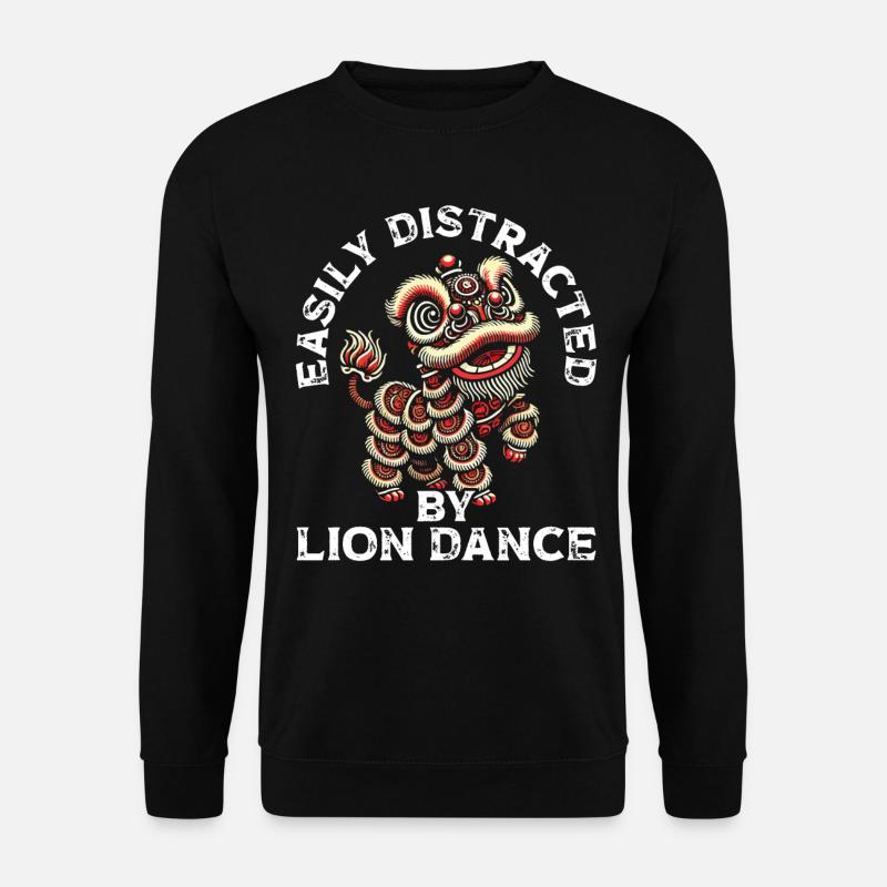 Lion Dance Chinesisches Neujahr Löwentanz - Unisex Pullover - Schwarz