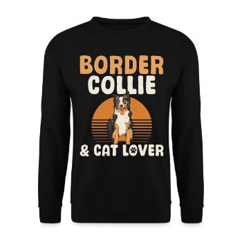 Border Collie & Cat Lover - Border Collie - Unisex Sweatshirt - black - Front - Alina (178cm) & Michal (187cm)