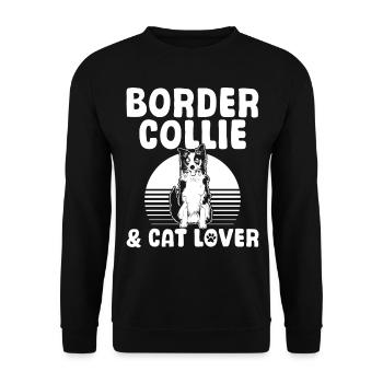 Border Collie & Cat Lover - Border Collie Dog - Unisex Sweatshirt - black - Front - Alina (178cm) & Michal (187cm)
