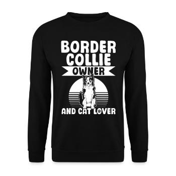 Propriétaire de Border Collie et amoureux des chats - Border Collie - Sweat-shirt Unisexe - noir - Devant - Alina (178cm) & Michal (187cm)