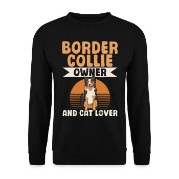 Propriétaire de Border Collie et amoureux des chats - Border Collie - Sweat-shirt Unisexe - noir - Devant - Alina (178cm) & Michal (187cm)