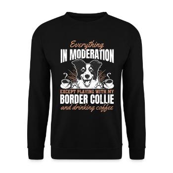 Border Collie Dog Lover Border Collie Lover - Unisex Sweatshirt - black - Front - Alina (178cm) & Michal (187cm)