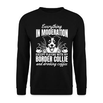 Dictons Border Collie Border Collie Lover - Sweat-shirt Unisexe - noir - Devant - Alina (178cm) & Michal (187cm)