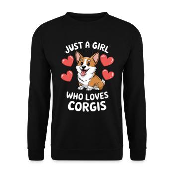 Just a Girl Who Loves Corgis - Unisex Sweatshirt - black - Front - Alina (178cm) & Michal (187cm)