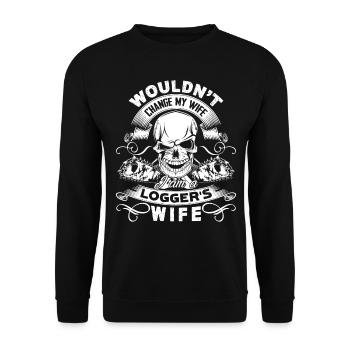 I am A Logger's Wife - Unisex Sweatshirt - black - Front - Alina (178cm) & Michal (187cm)