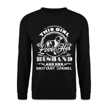 This Girl Loves Her Brittany Spaniel - Unisex Sweatshirt - black - Front - Alina (178cm) & Michal (187cm)