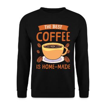 The best coffee is homemade barista - Unisex Sweatshirt - black - Front - Alina (178cm) & Michal (187cm)