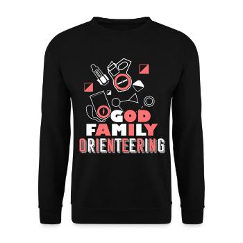 Orienteering God Family Orienteering - Unisex Sweatshirt - black - Front - Alina (178cm) & Michal (187cm)