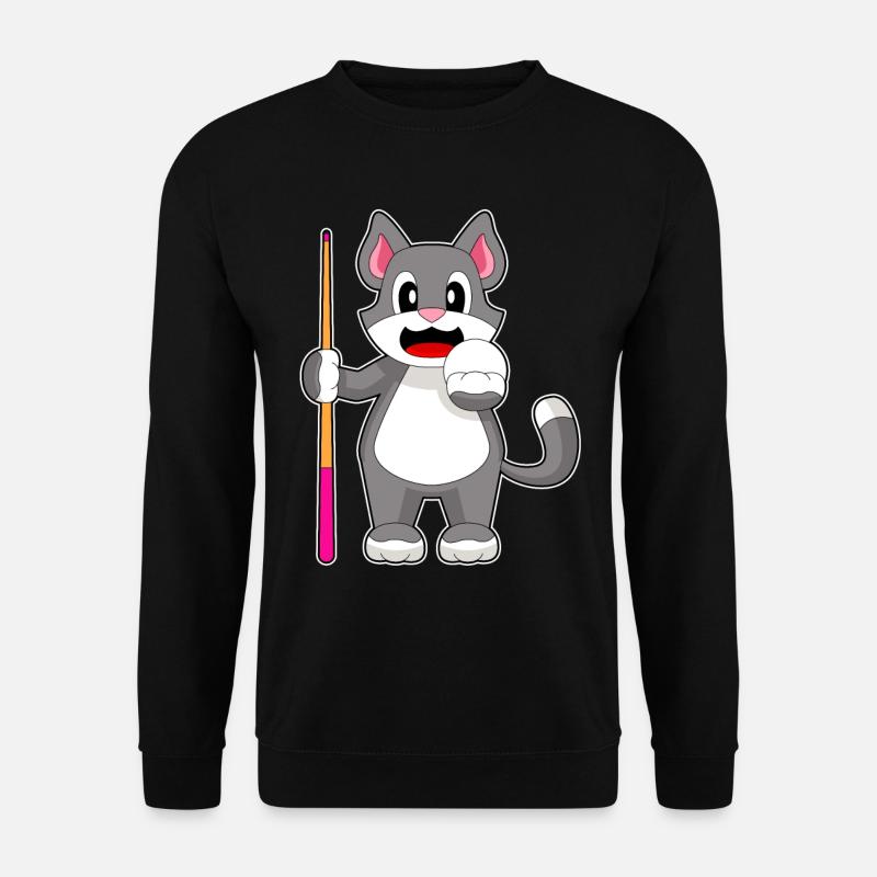 Cat Billiard Cue - Unisex Sweatshirt - black