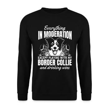 Border Collie Lover Dicton Border Collie - Sweat-shirt Unisexe - noir - Devant - Alina (178cm) & Michal (187cm)