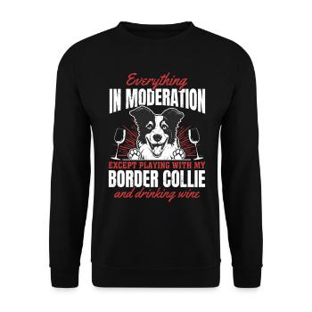 Border Collie Lover Border Collie Dog Lover - Sweat-shirt Unisexe - noir - Devant - Alina (178cm) & Michal (187cm)