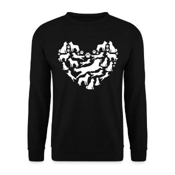 Border Collie Paws Border Collie Heart - Unisex Sweatshirt - black - Front - Alina (178cm) & Michal (187cm)