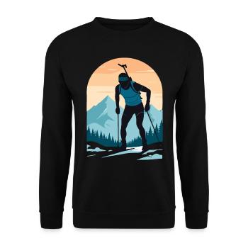 Biathlon Biathlete Winter Sports - Unisex Sweatshirt - black - Front - Alina (178cm) & Michal (187cm)