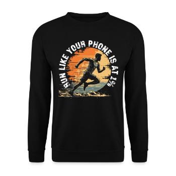 Coureur Drôle Course Entraînement Gym Fitness - Sweat-shirt Unisexe - noir - Devant - Alina (178cm) & Michal (187cm)