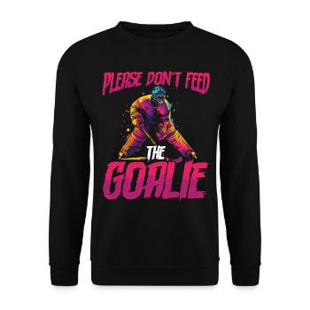 Eishockey Torwart Eishockey Torhüter - Unisex Pullover - Schwarz - Vorne - Alina (178cm) & Michal (187cm)