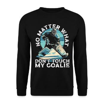 Eishockey Torwart Eishockey Torhüter - Unisex Pullover - Schwarz - Vorne - Alina (178cm) & Michal (187cm)