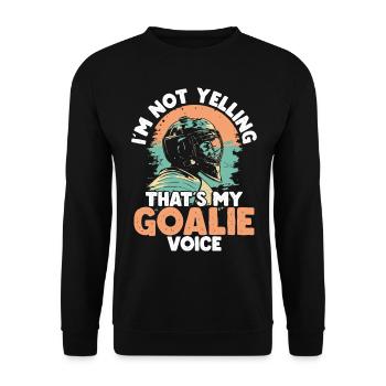 Hockey Goalkeeper Hockey Goalkeeper - Unisex Sweatshirt - black - Front - Alina (178cm) & Michal (187cm)